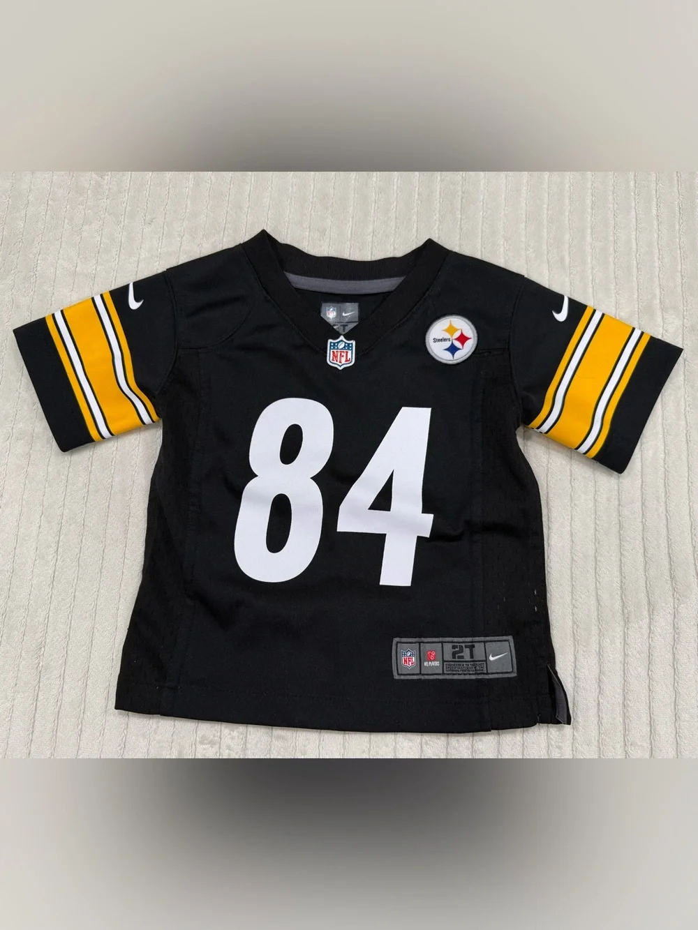 Nike Kids Black and Yellow Pittsburgh Steelers #84 Jersey